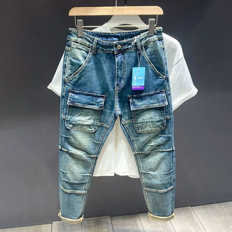 

Spring and Autumn New Fashionable Solid Color American Retro Straight leg Jeans for Men's Casual Sports High quality Jeans 28-36