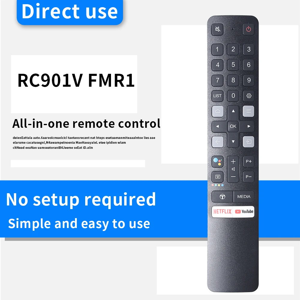 ZF applies to For TCL Android 4K LED Smart TV RC901V FMR1 No Voice Remote Control 43P725 65C728 50P728 L32S525 65C828