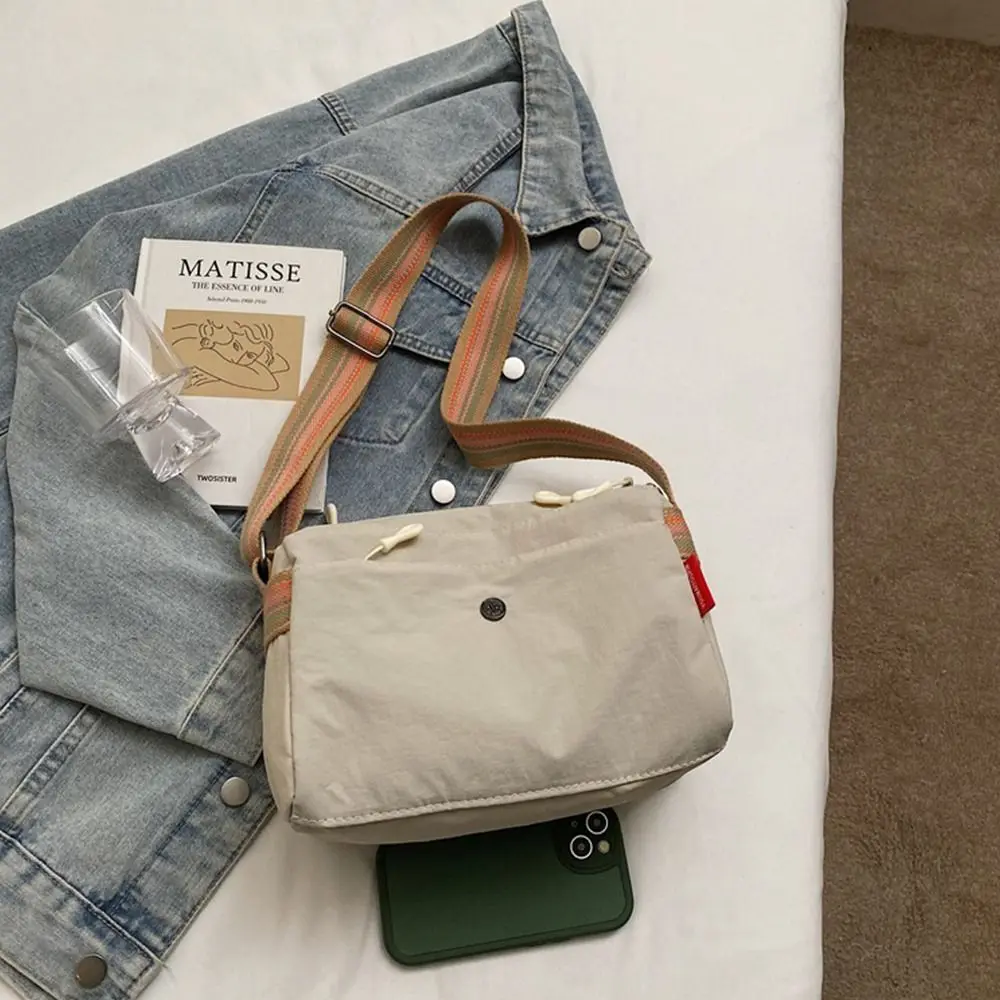 

Fashion Cloth Women's Shoulder Bag Solid Color Multilayer Crossbody Bag Adjustable Wide Strap Lightweight Messenger Bag