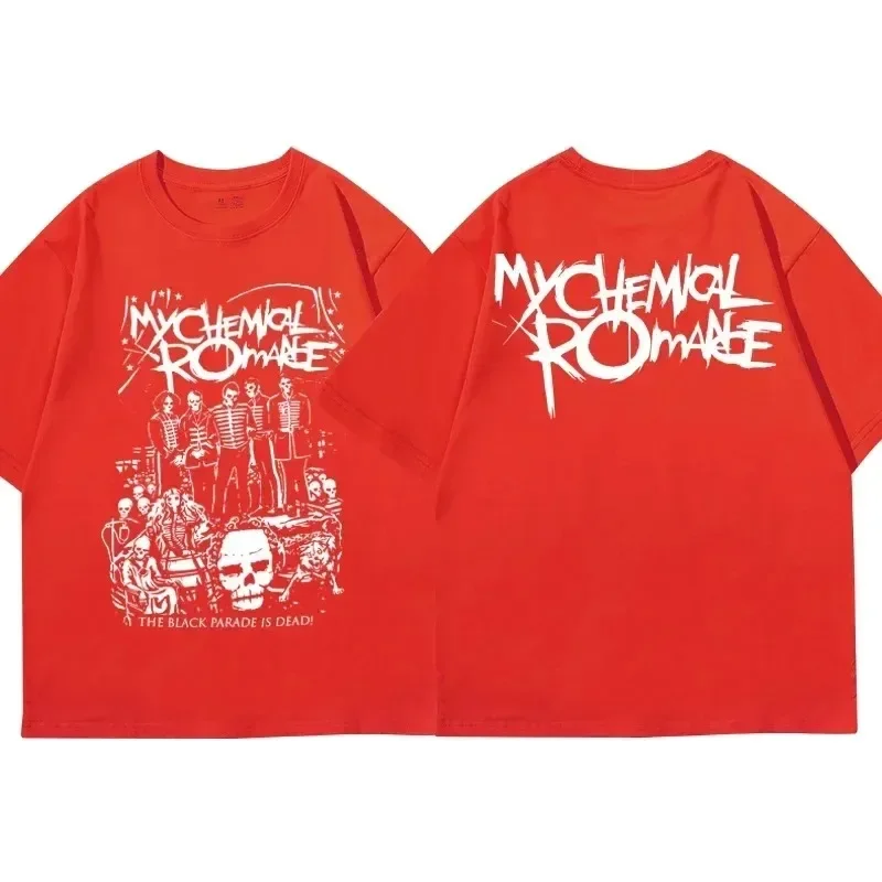 Summer Men Women Clothes Chemical Romance Mcr Dead T-Shirt 90s Vintage Black Punk Emo Rock Band Man T Shirts Oversized Tees Tops