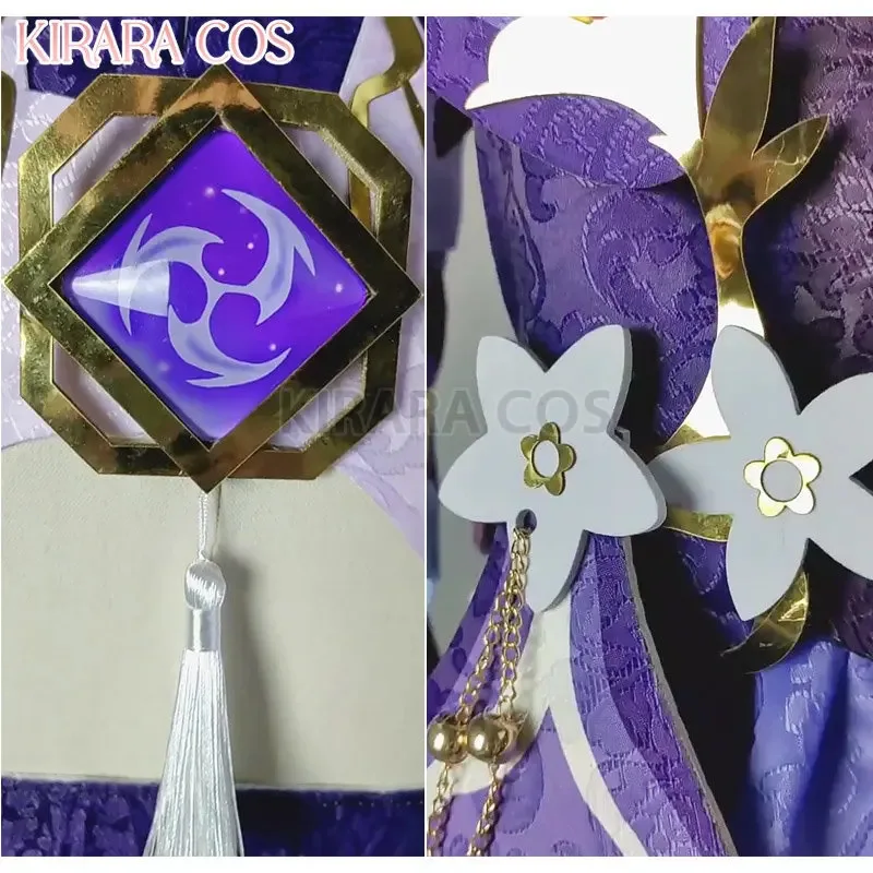 

Новый костюм Keqing 2025, парик с ушками Genshin Impact Ke Qing, косплей для костюмов для вечеринок, жаккардовое плетение ❤ ❤ dd