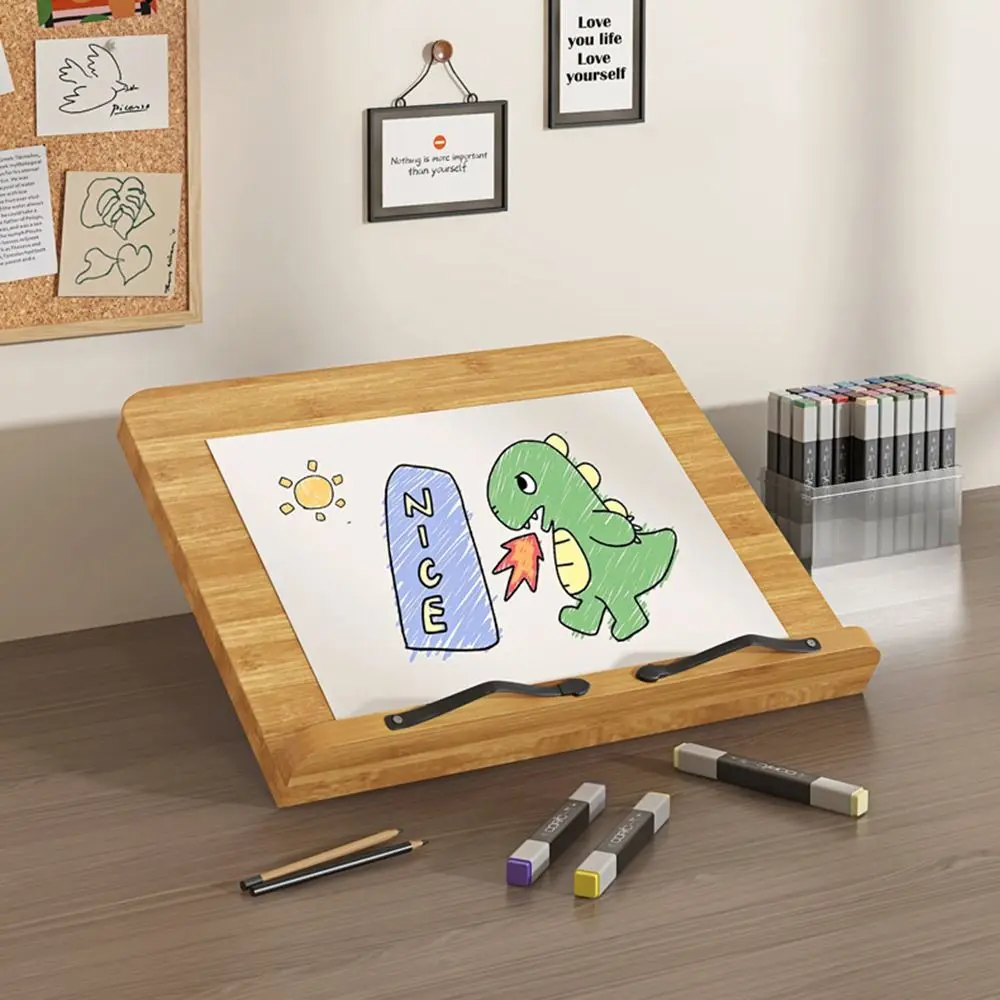 

8 Adjustable Tilt Angles Wooden Book Stand Multi-Functional Comfortable Reading Cookbook Bracket Non-slip Folding Desk Bookshelf