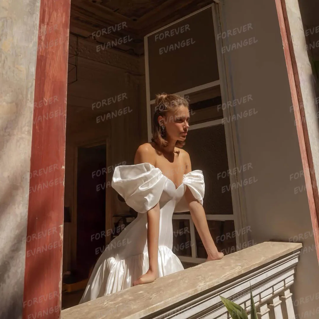 Off Shoulder Wedding Dresses A Line Woman Sexy Sweetheart Satin Bride Gowns Sleeveless Formal 2026 Vestidos De Noche Customized