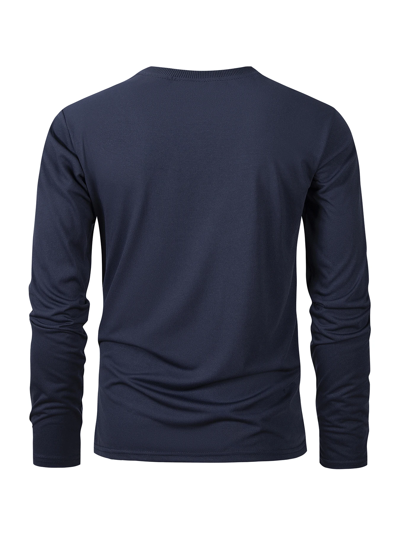 Frühling Herbst männer T-shirts Langarm Casual Tops Einfarbig Hohe Qualität Schwarz T-Shirt Klassische Männer Kleidung – Detail 16