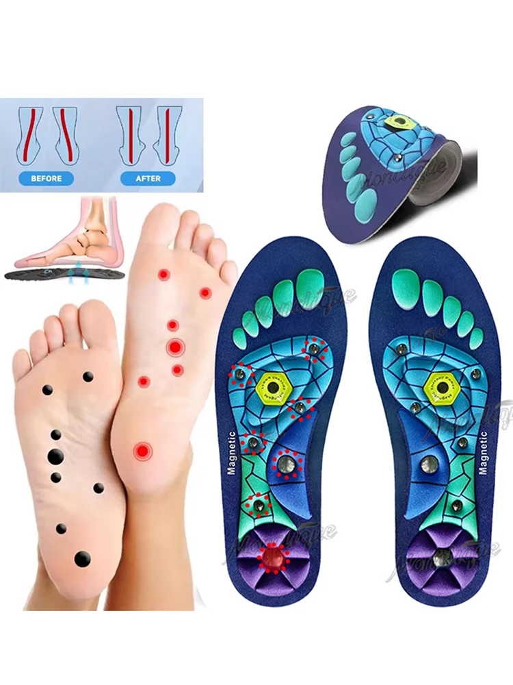 Medische Voet Magnetische Therapie Inlegzolen Gewichtsverlies Acupressuur Binnenzool Anti-vermoeidheid Gezondheidszorg Schoen Pads Sport Schokabsorberend - afbeelding 2