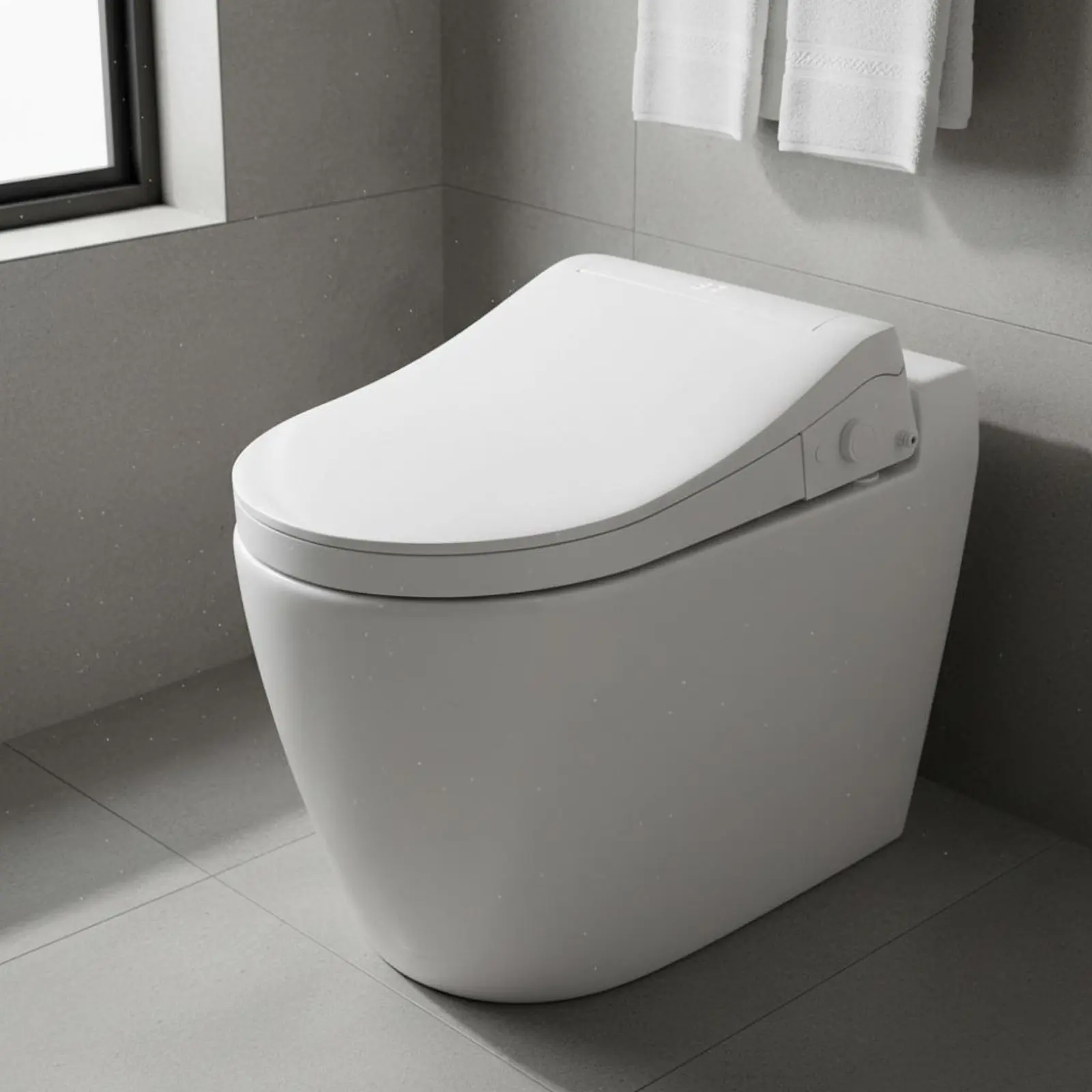 Smart Toilet Seat Soft Close Front Spray Toilet Seat Bathroom Fixture Hands Unrestricted view 2