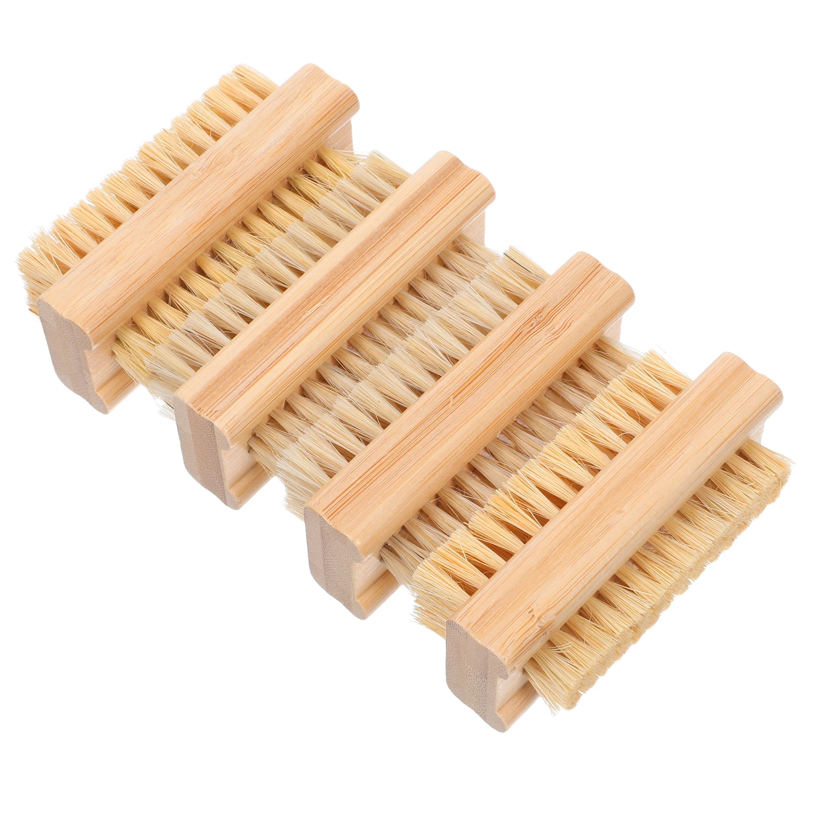 

4Pcs Nail Brush Dual Sided Bamboo Handle Cleaning Brush Under Nail Cleaner Tool Portable Manicure Tool Salon Accessory