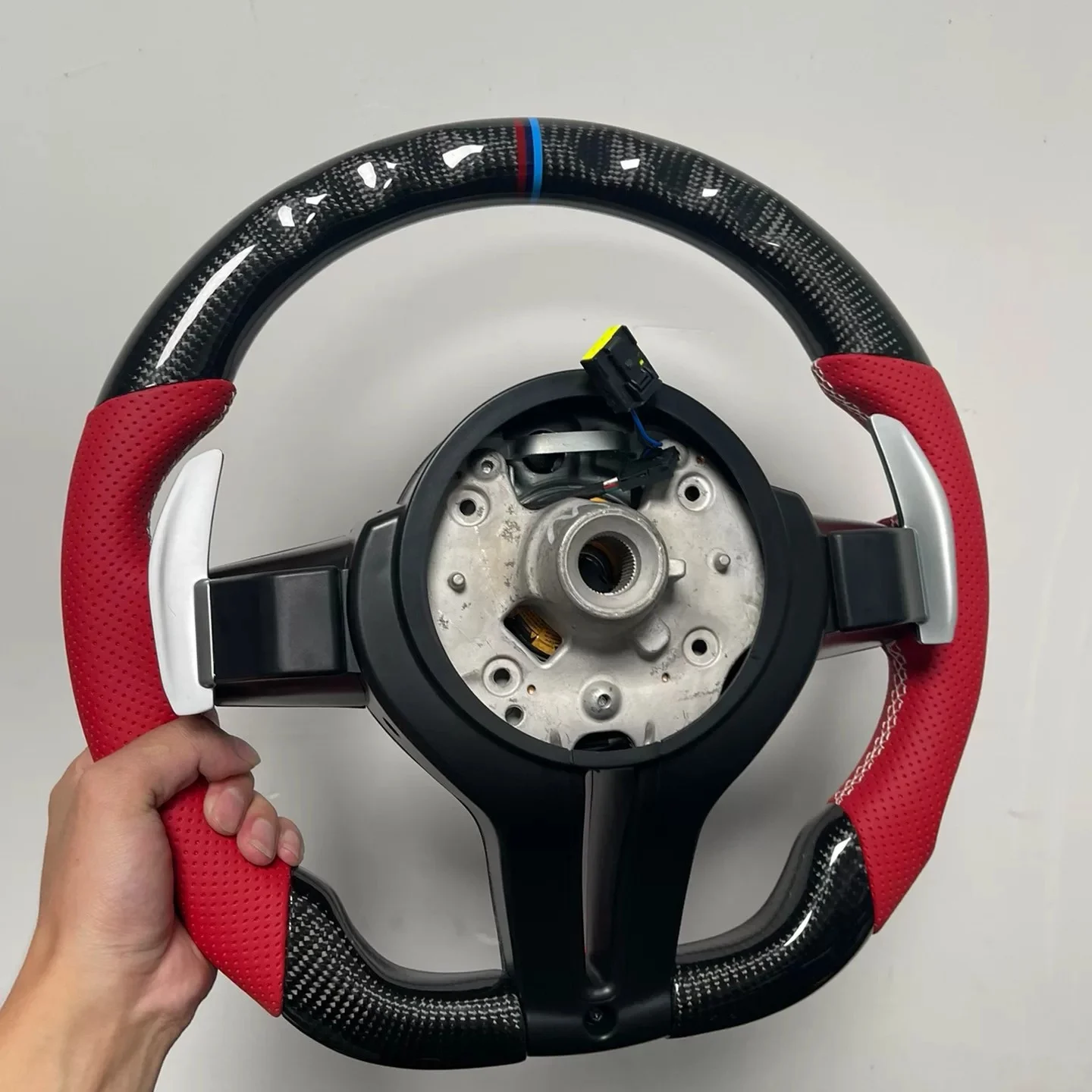 Carbon Fiber Steering Wheel Red Perforated Leather M Sport Paddle Shifter For BMW F30 F32 F10 F20 F07 F15 F25 M3 M4 M5 M6 Custom - view 6