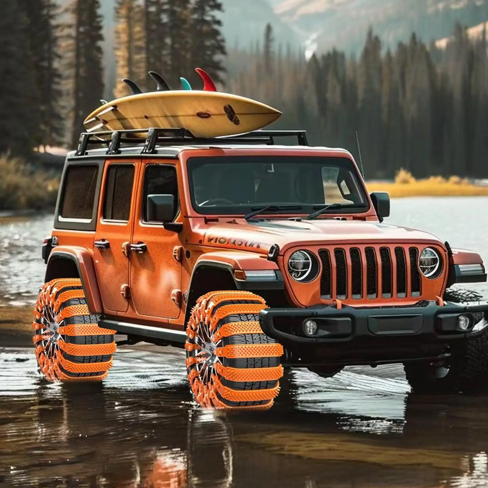 

Снежные цепи для автомобильных шин, многоразовый тяговый ремень, 5-компонентная нескользящая застежка-молния, автомобильные шины, цепь для автомобиля, скутера, внедорожника