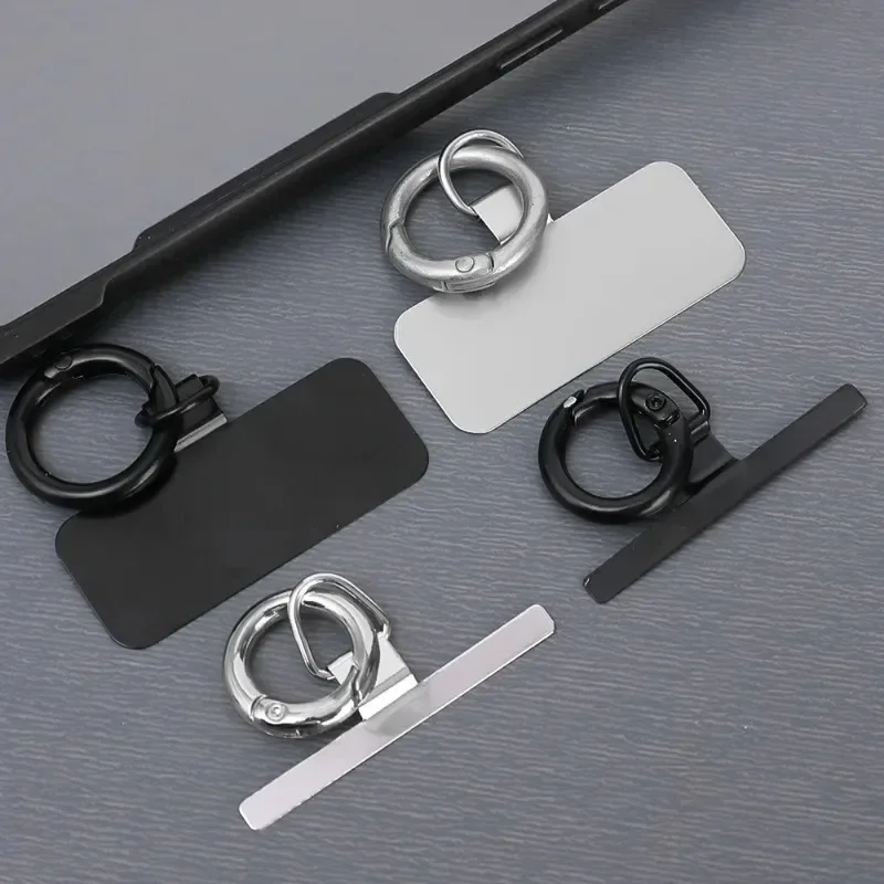 Universal Stainless Steel Hanging Chain Anti-Lost Metal Clips Phone Lanyard Tether Strap Tab Card Ultra-thin Mobile Phone Patch