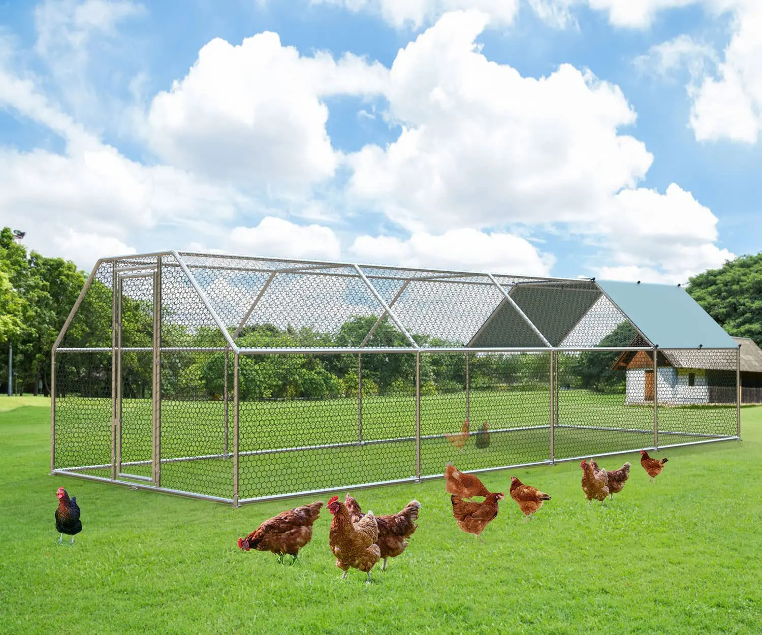 

Chicken coop pigeon rabbit outdoor rainproof breeding shed large household chicken wire fence, pet
