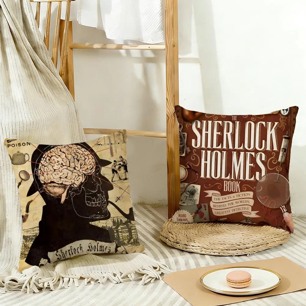 Detective Story S-Sherlock Holmes Cushion Cover Cozy Pillowcase Holiday House Interior Sofa Bedroom Accessories