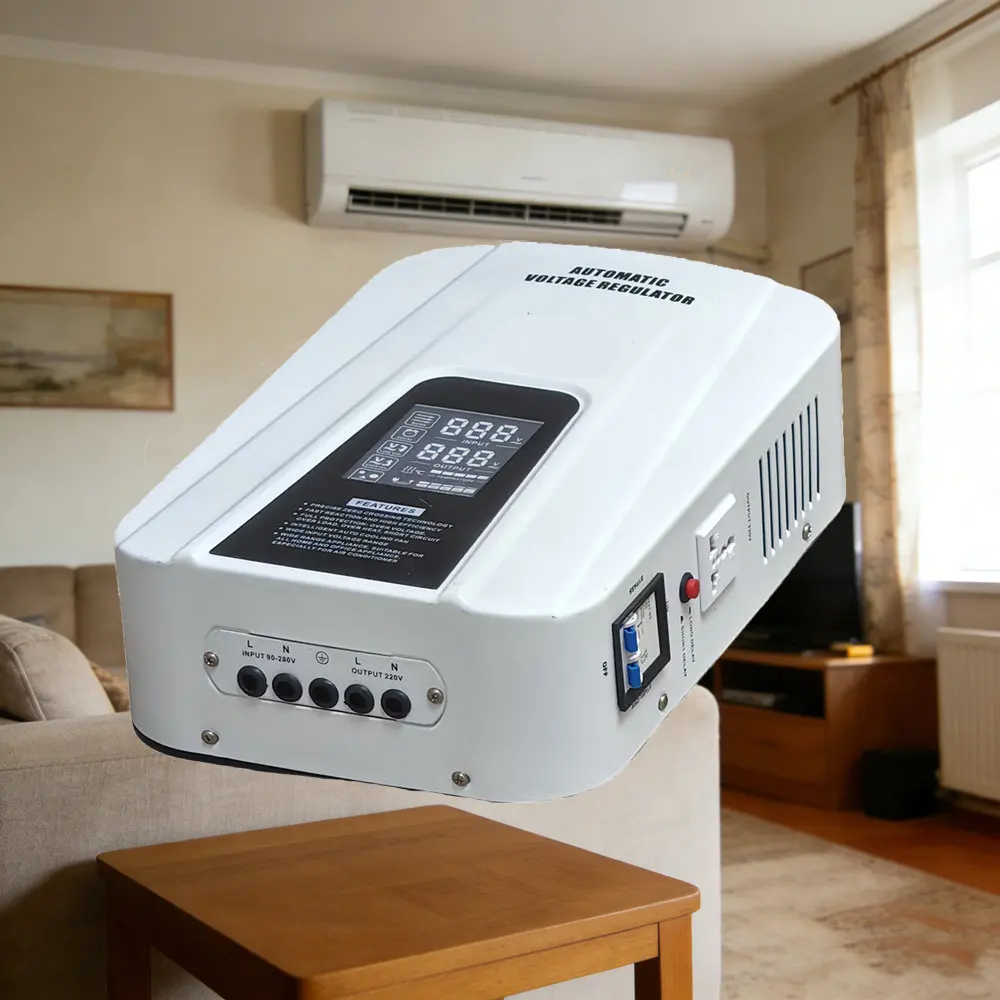 

TVR 10000VA Automatic AC Voltage Regulator Single Phase Relay Type Stabilizer for Home Appliance Use Made of PC Material