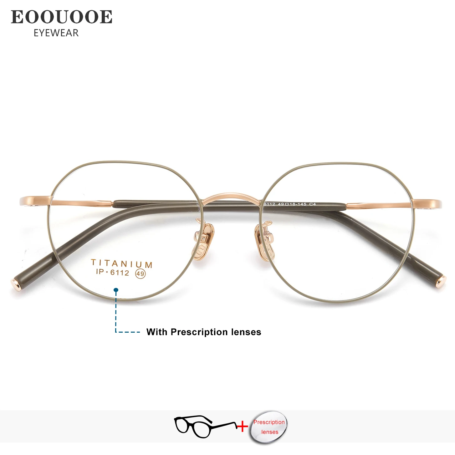 

Geometric Style Women Optical Glasses Pure Titanium Prescription Recipe Lenses Progressive Myopia Anti-Reflection Eyeglasses