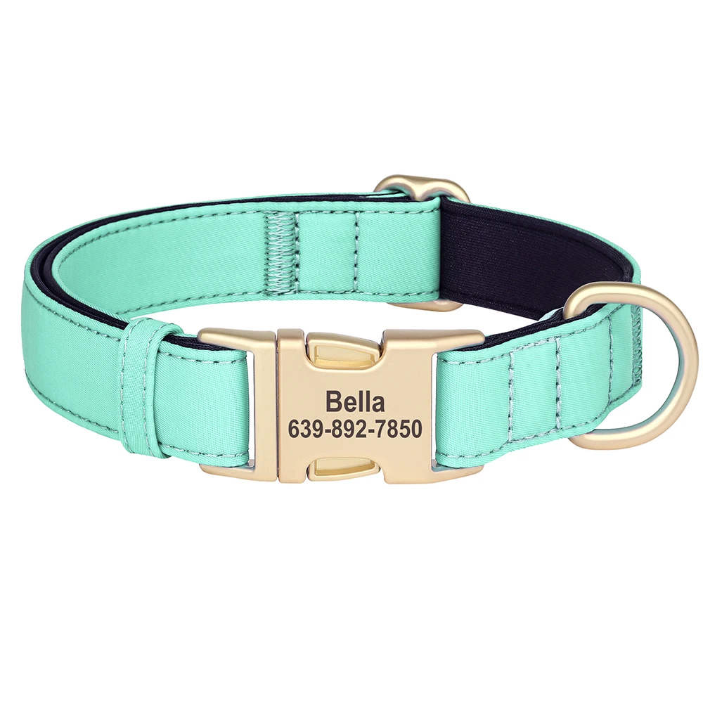 Gepersonaliseerde halsband Waterdichte nylon halsbanden Zacht gewatteerde huisdierketting Gratis gegraveerd voor kleine, middelgrote en grote honden Pitbull