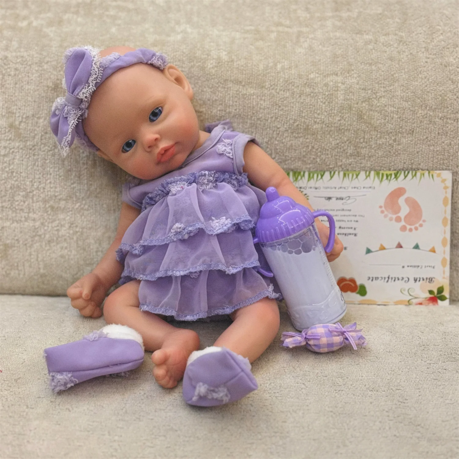 Open Eyes 33cm Can Washable Full Body Solid Silicone Bebe Reborn Girl With Handmade Painted Skin Lifelike Reborn Baby Dolls