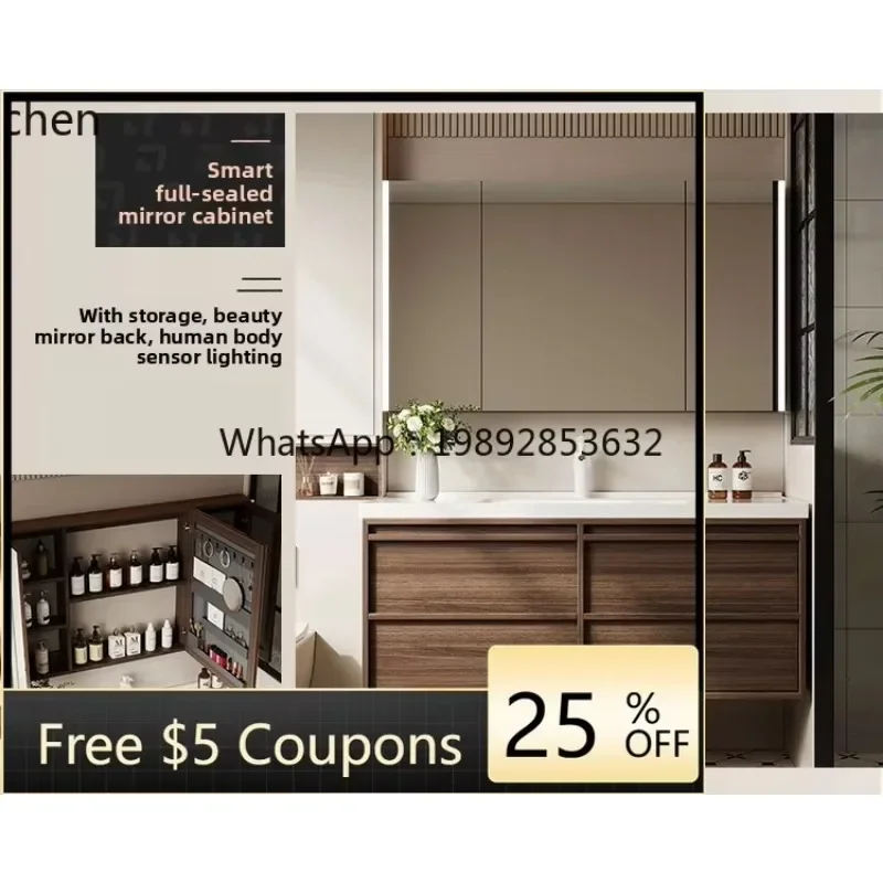Picture 4: Medieval walnut ceramic integrated basin bathroom cabinet combination bathroom washstand bathroom wash