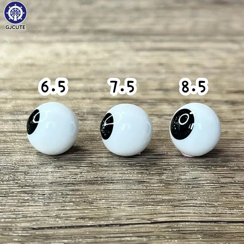 1Pairs BJD Glass Eyes Round Ball 16mm Movable Black Pearl Glass Eyeballs 6.5mm 7.5mm 8.5mm Eyes for Qbaby Doll Toy Accessories