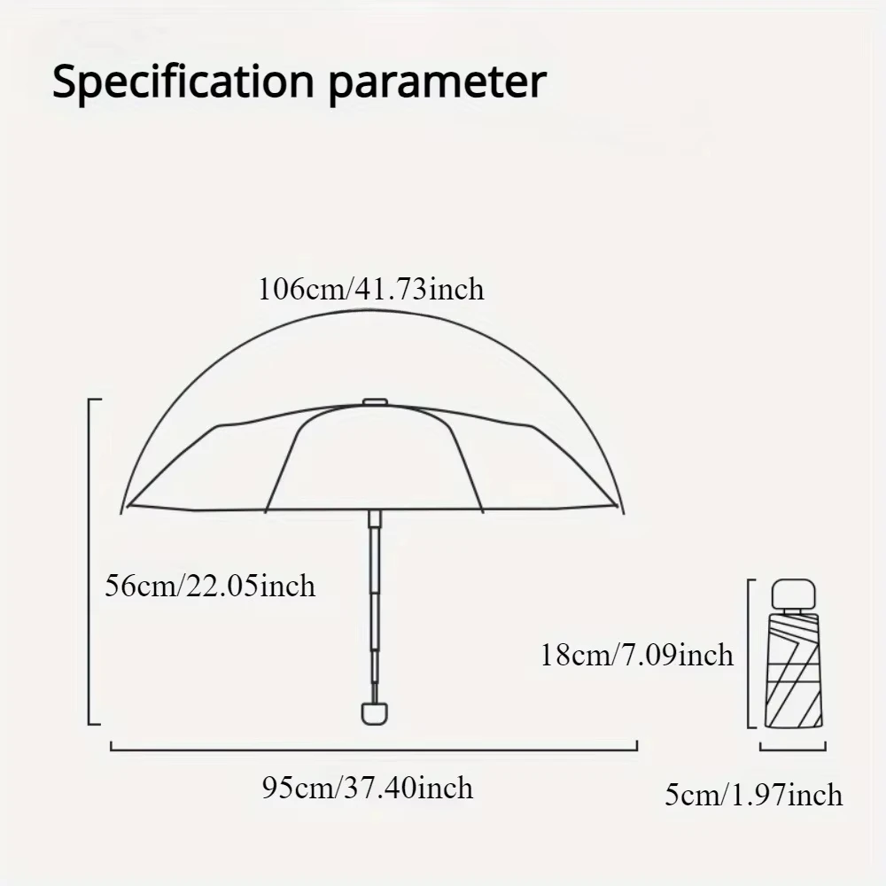 Fünffach faltbares Mini Taschenschirm superleicht für Damen Doppelfunktion Vinyl UV-Blocker Sonne und Regen Kapselstil für Reisen im Freien wasserabweisendes Gewebe ideales Geschenk für Stadtspaziergänge schützt die Ha – Detail 21