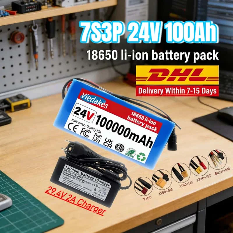 

High Capacity 7S3P 24V 100000mAh 18650 Lithium Battery Pack for Solar Energy Storage System Long Cycle Life Hot Sale