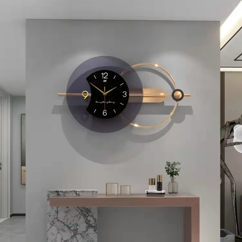 

Light luxury wall clock Modern decoration Living room clock Home fashion Simple art Creative restaurant Wall Internet celebrity