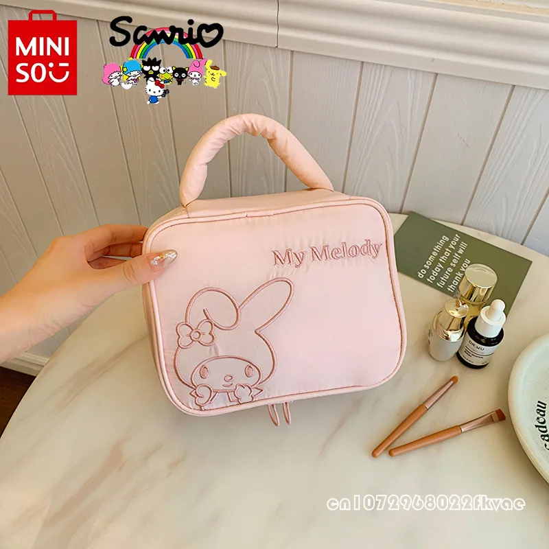 sanrio Women's Makeup Bag Fashionable High Quality Girl Handbag Solid Color Short Distance Travel Multi Functional Storage Bag