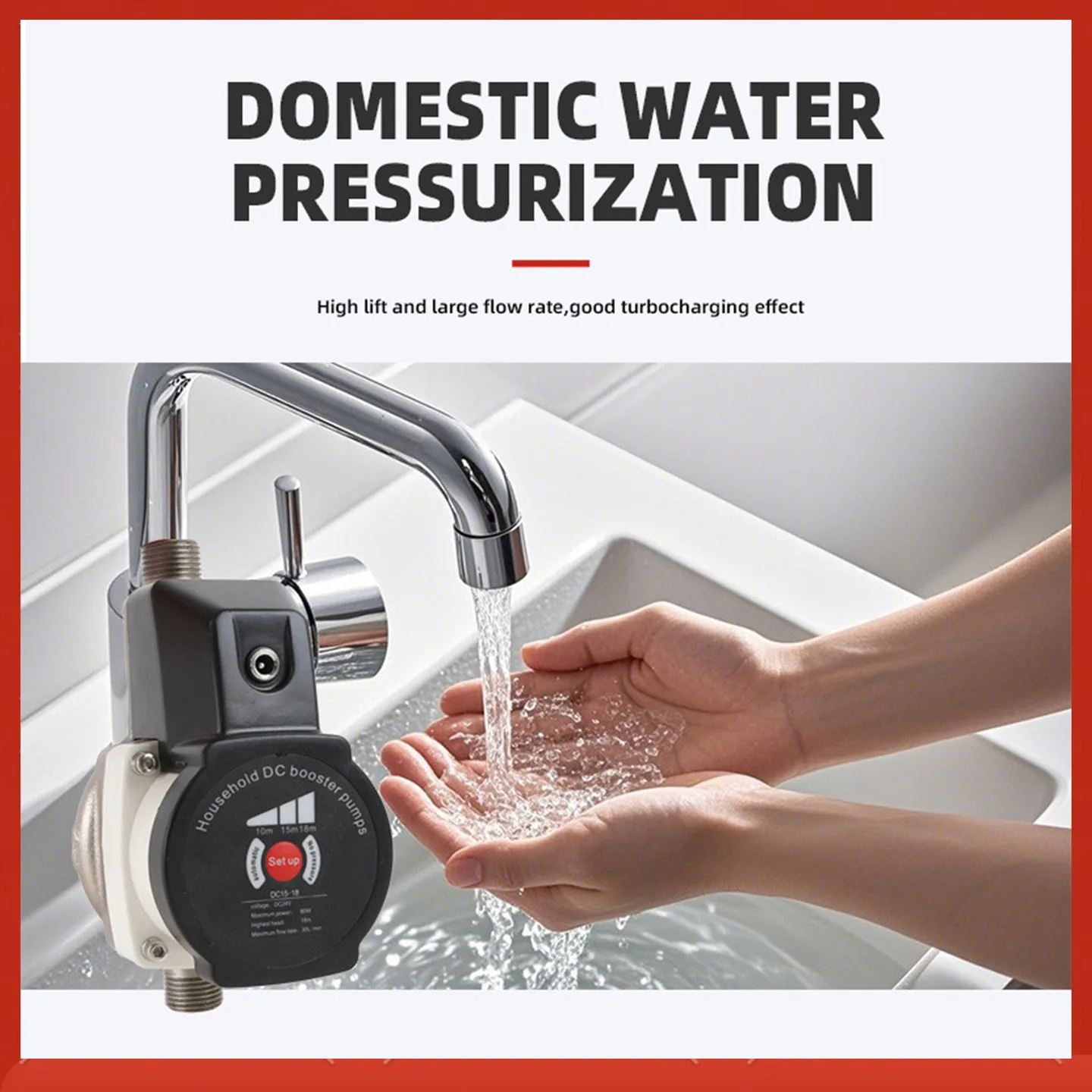 

Умный насос для повышения давления воды в душе, 475,5 галлонов в час, 80 Вт, экономия для дома, интерфейс 1/2 дюйма NPT, ручной автоматический 2 переключателя, низкий уровень шума