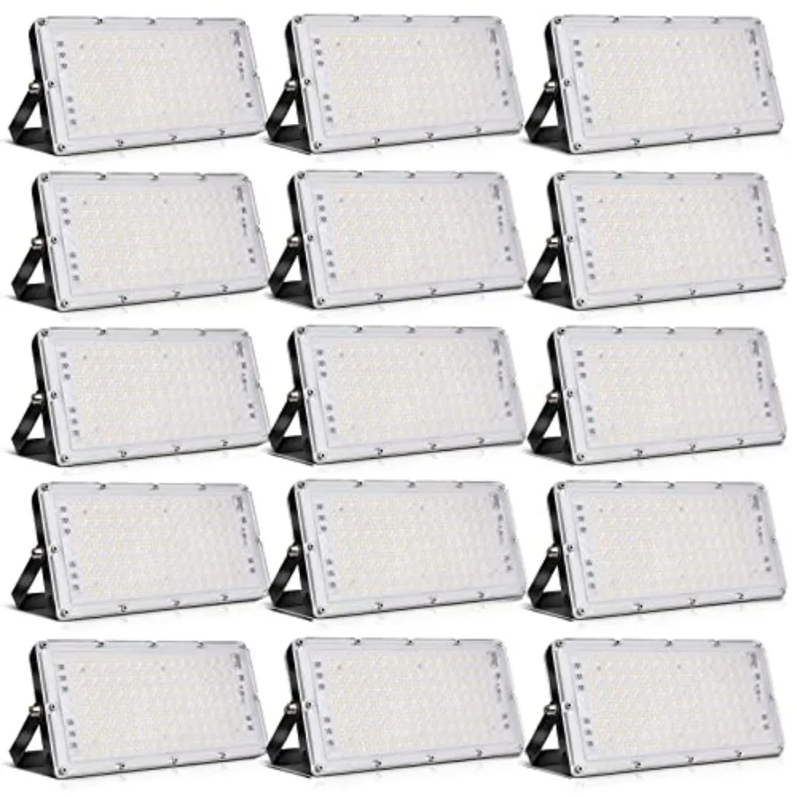 

100W LED Flood Light 8000LM 3000K Warm White Slim Outdoor Floodlight IP66 Waterproof Security Lights for Garage Garden Lawn Yar
