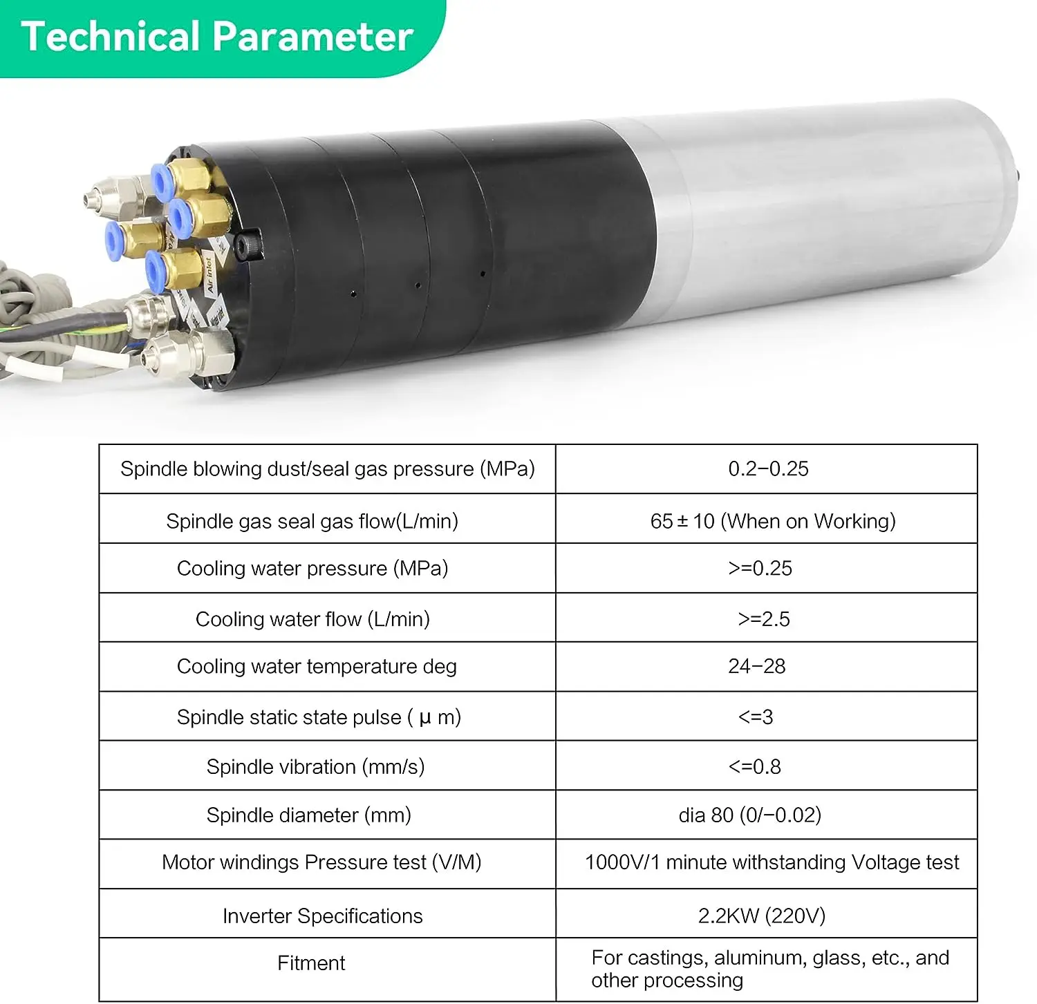 CNC 自動工具交換 ATC スピンドルモーター水冷 1.8KW 2.2KW 220V ISO20 ホルダー 400Hz 2.2KW FL インバーター VFD ルーター