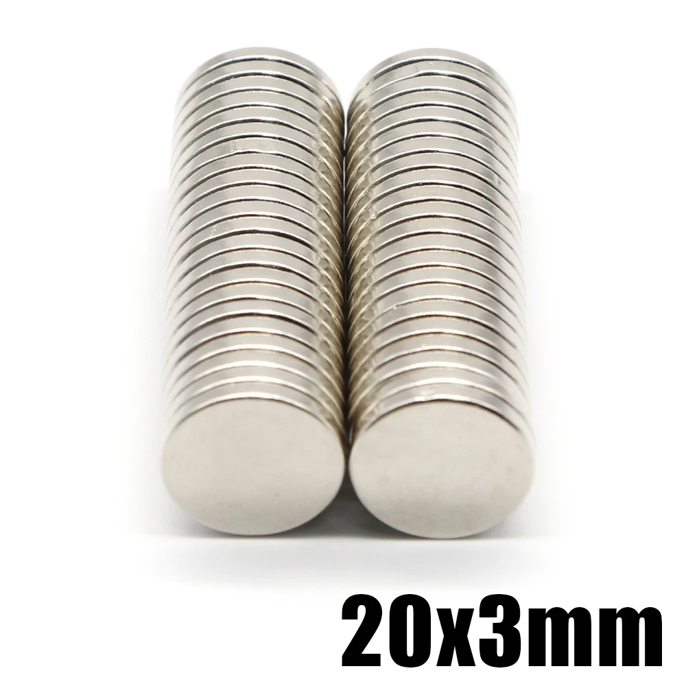 2/5/10/20/50Pcs 20x3 NdFeB Neodymium Magnet Super Powerful Small Round Permanent Disc Magnetic imanes 20x3