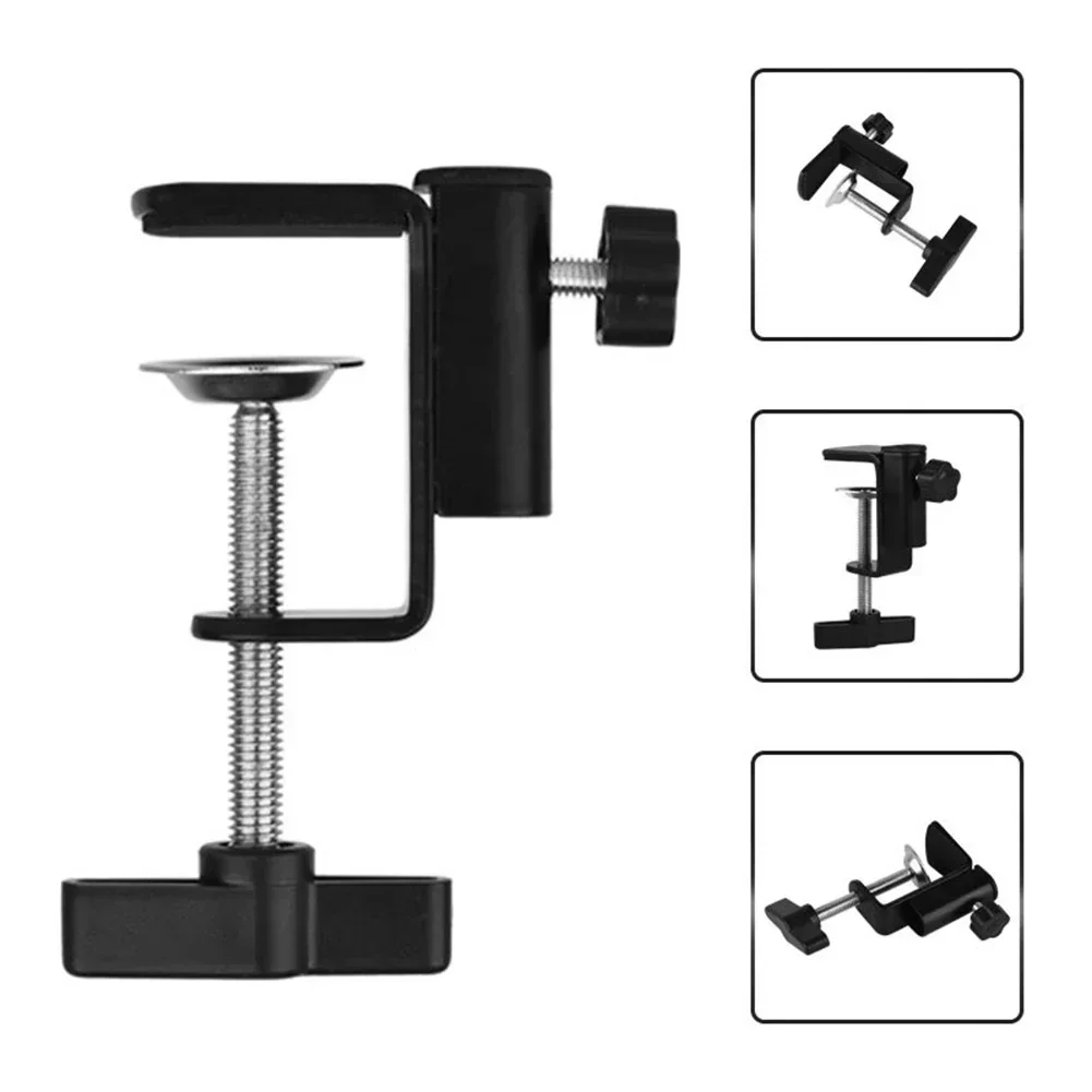 2x Profesjonalny klips do mikrofonu Uchwyt typu C Podstawa Lampka stołowa Metalowy uchwyt montażowy na ramieniu Uniwersalny uchwyt mikrofonu do