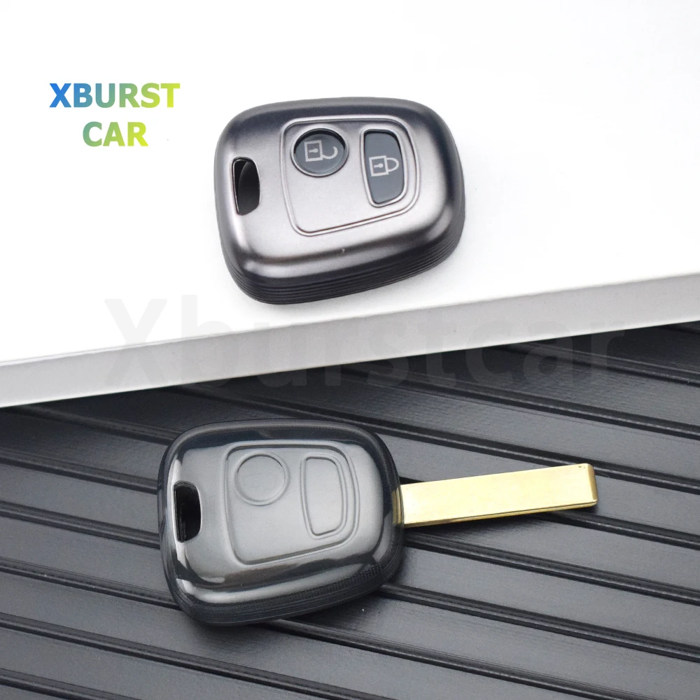 

2-кнопочный держатель брелока для Toyota AYGO для Peugeot 106 107 206 207 307 для Citroen C1 C2 C3 C4 XSARA Чехол для автомобильного ключа из ТПУ
