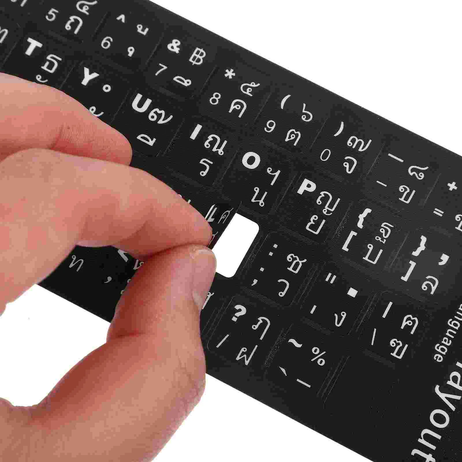 2 Sheets Laptop Thai Keyboard Stickers Computer Keyboards Piano Dust Pvc Material Brush Accessories