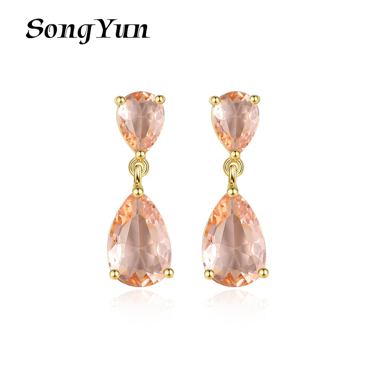 

SongYun Jewelry MHT Quality Brass Stud Earrings Dangle CZ 7A Zircon Engagement Party Wife Gift Women Earring Jewelry