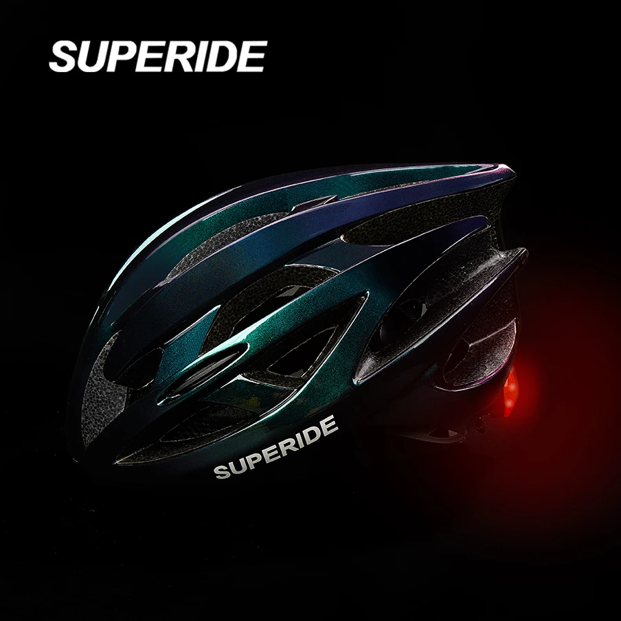 SUPERIDE Fahrradhelm für Kinder und Erwachsene mit Rücklicht, ultraleichter Rennradhelm, Outdoor-Sport-MTB-Fahrradhelm