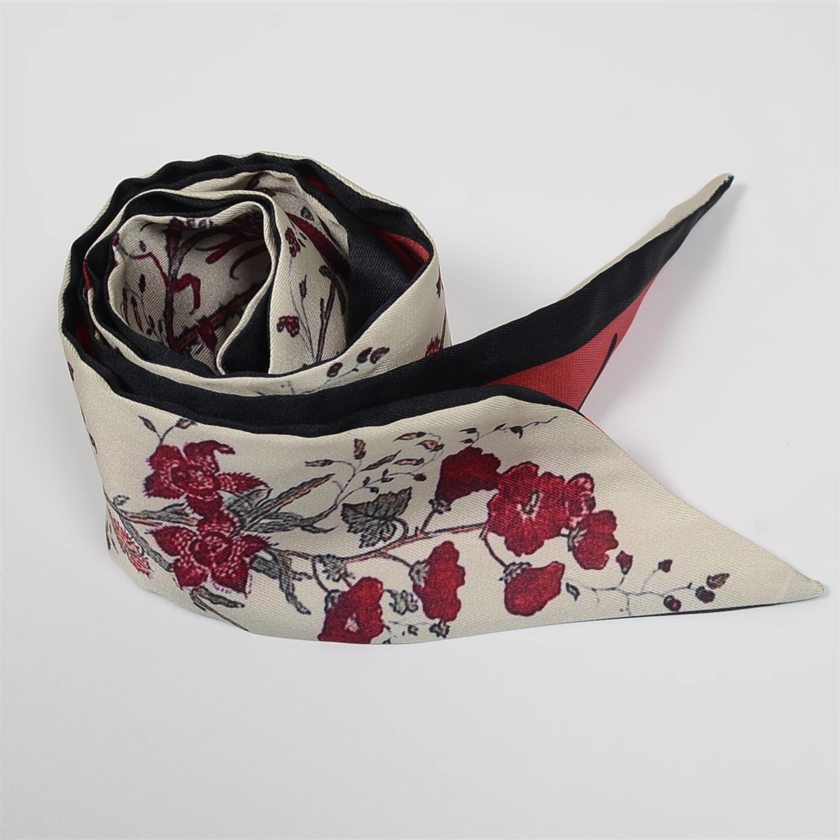 Flower Room Parrot Brand Scarf Women Silk Scarf Skinny Bag Scarves 2024 Design Wrist Towel Foulard Neckerchief Headband For Lady