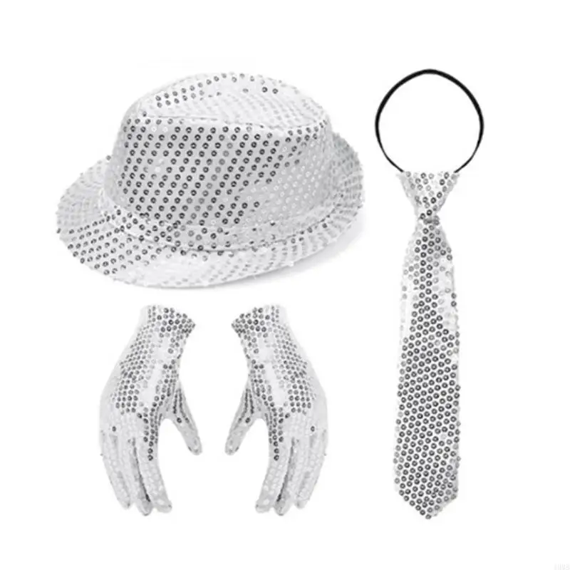 ربطة عنق كلاسيكية + قبعة فيدورا وقفاز ربطة عنق للعروض المسرحية 49 ميجابايت #4