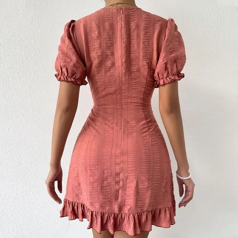 l38e-women-puff-short-sleeve-sexy-wrap-v-neck-mini-dress-color-belted-high-waist-ruffled-irregular-hem-sundress