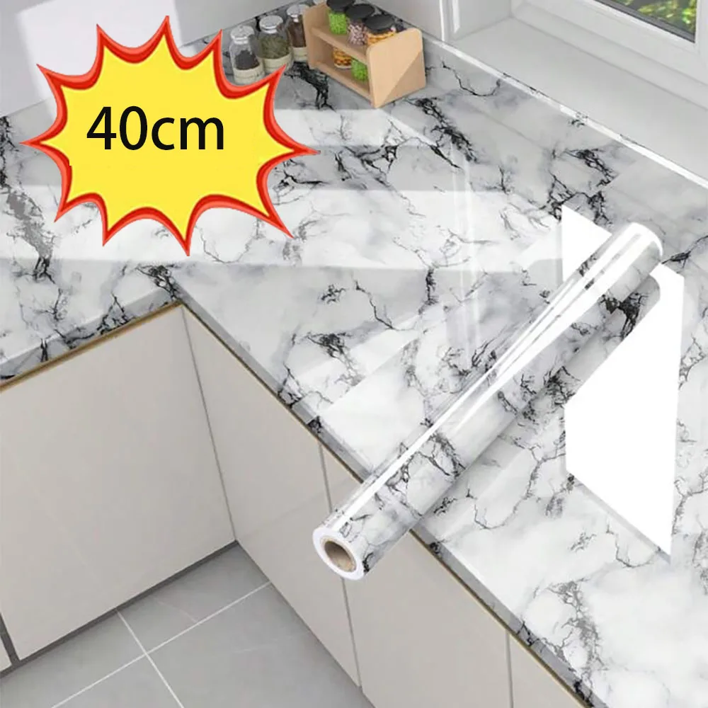 

Декоративная водонепроницаемая и влагостойкая пленка 40 см, мраморные самоклеящиеся обои, наклейка на стену, кухонный шкаф, ванная комната