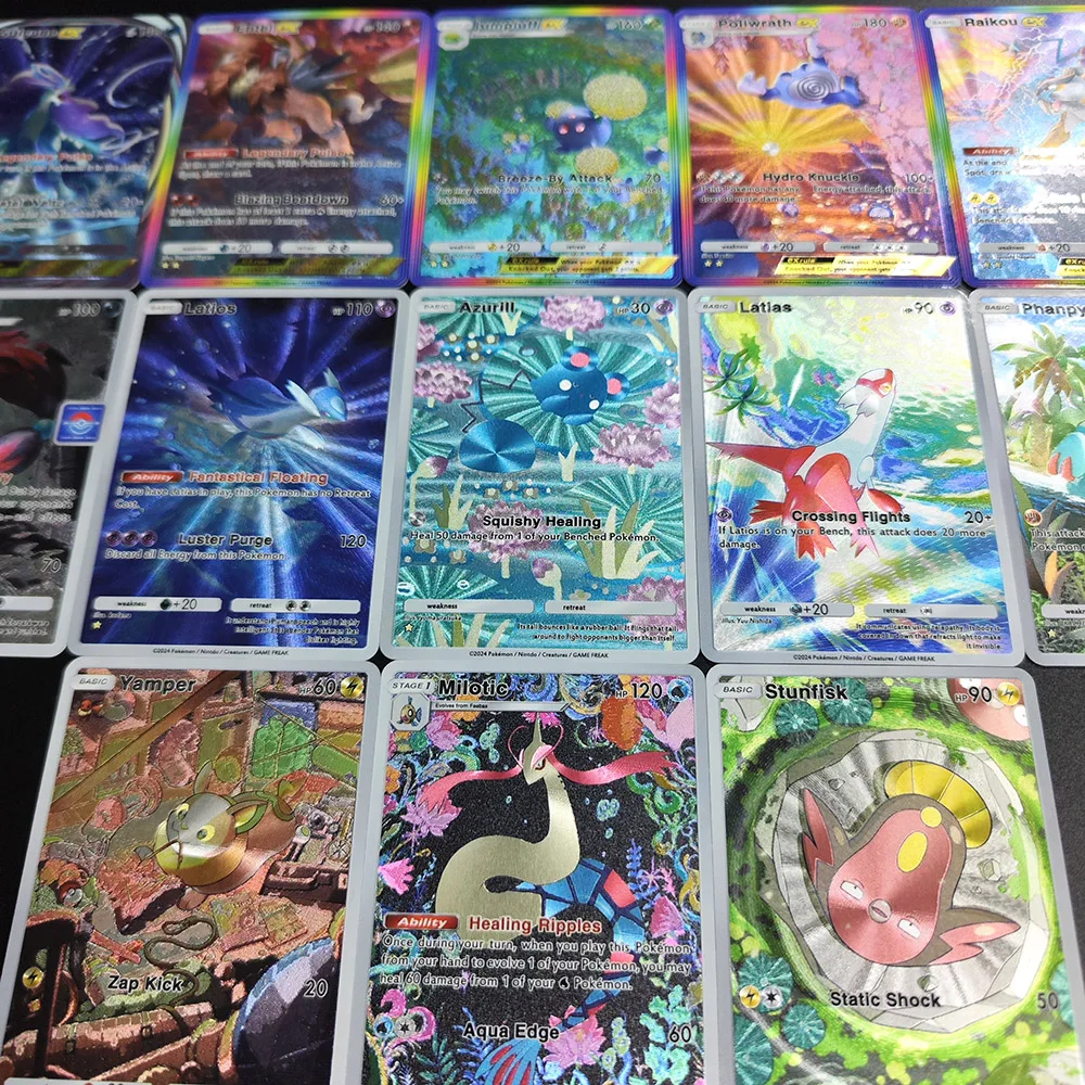 DIY Pokémon TCG Pocket Card Secluded Springs Entei Poliwrath Suicune Raikou Jumpluff EX 2-Sterne APP-Spielkarte