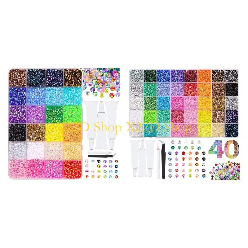 

X22D Assorted Color Resin Rhinestones Sparkling AB Rhinestones Set For Clothing Accessories Handmade Craft Jewelry Making