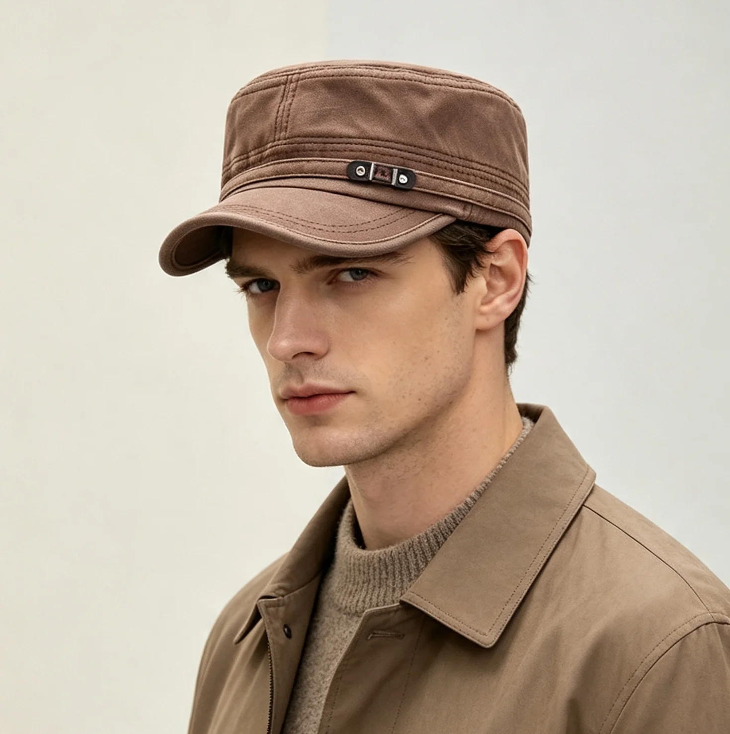 Flat Top Hat for Man Women Cadet Cotton Cap Basic Everyday Adjustable Style Hat Baseball Caps