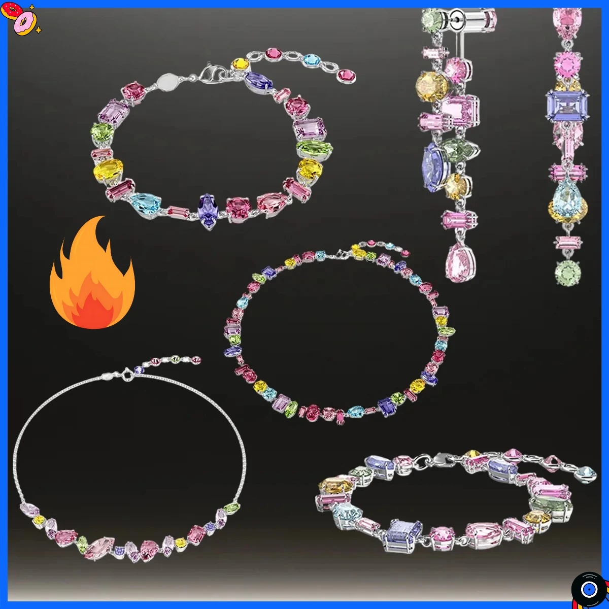 

2025 New Hot Selling Fashion Texture Women's Jewelry Necklace Pendant Bracelet Earring Set Candy Jewelry Set Party Selection