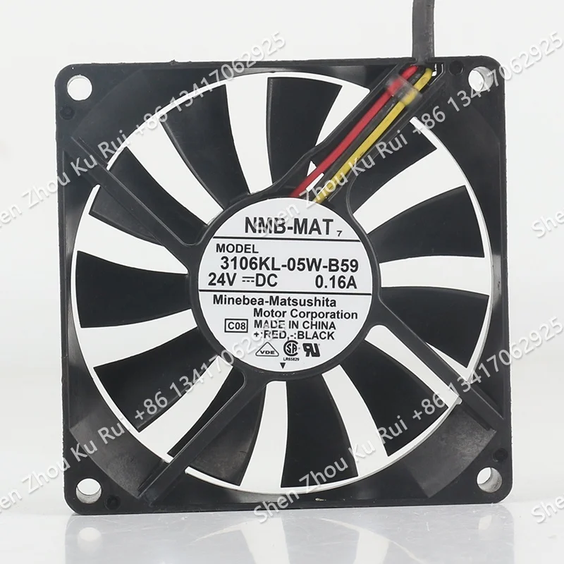 

8CM new and original NMB-MAT 80X80X15MM 3106KL-05W-B59 24V 0.16A three-wire variable frequency silent cooling fan 8015