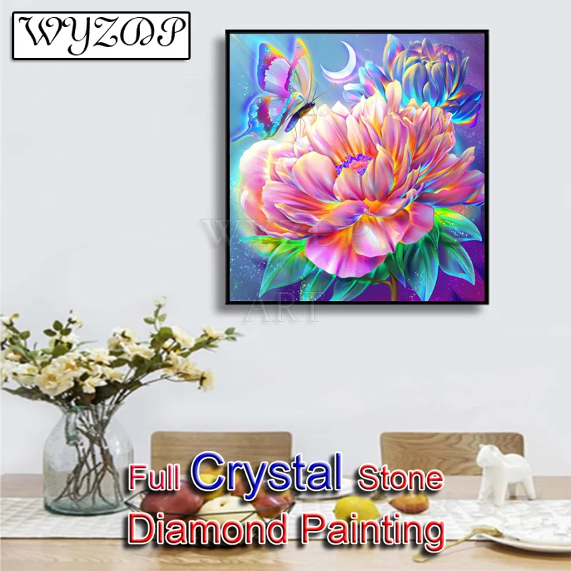 5D DIY 100% Crystal Diamond Painting Flower Full Square Mosaic Embroidery Cross Sitich Kit Diamond Art Crystal Home Docer 231113