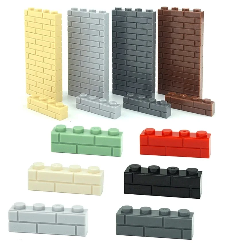 Compatible With LEGO 1x4 Small Particle Building Blocks, 15533 Basic Grid Bricks, And Brick Wall Castle Assembly Components