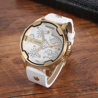 CAGARNY Brand Big dial 6820 dual time zone Leather Quartz Men Wristwatches Date Waterproof Fashion Casual Watch Clockes for Man