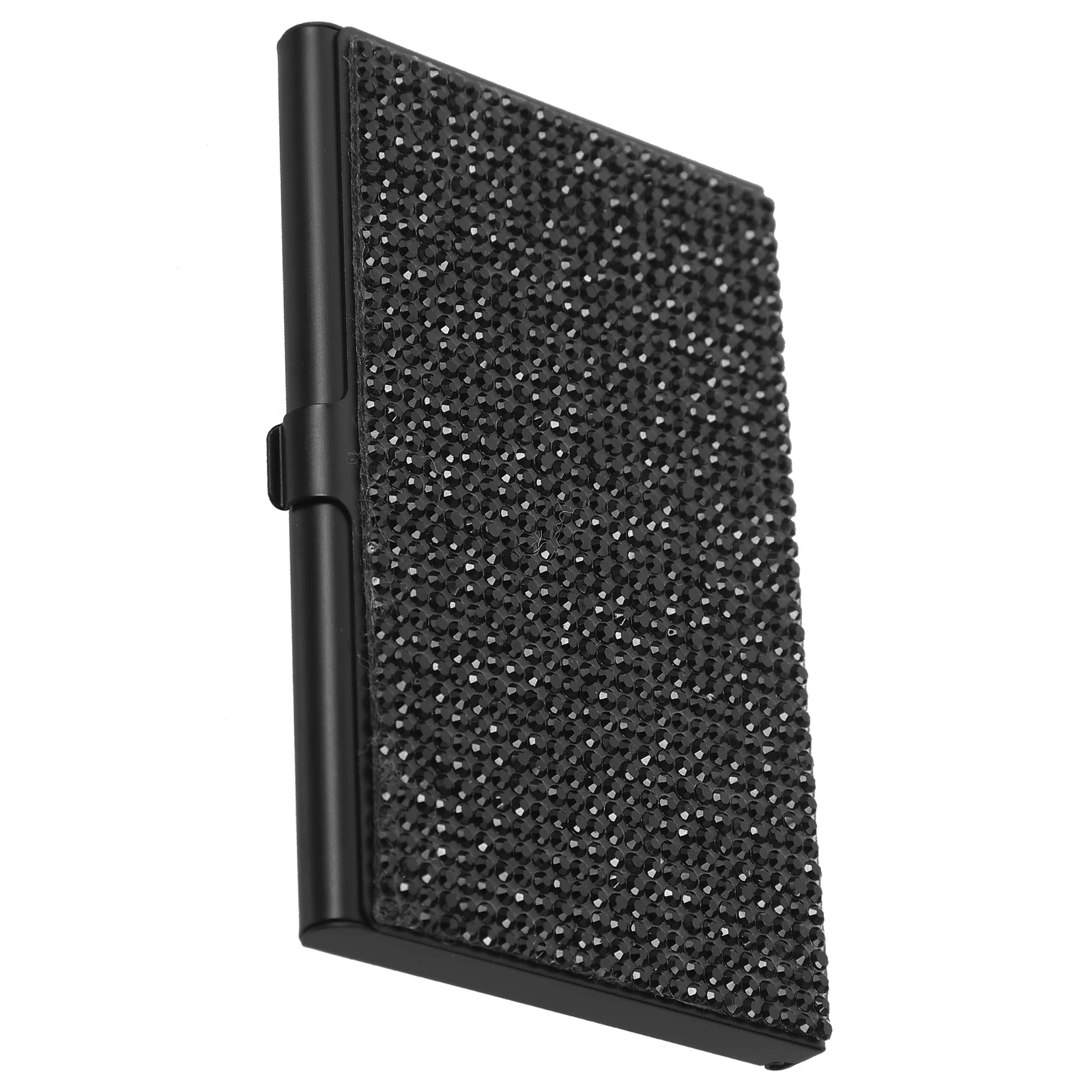 Rhinestone Business Card Holder Metal Compact Size Cards Organizer Large Capacity Desktop Table Rack Travel Boxes Water