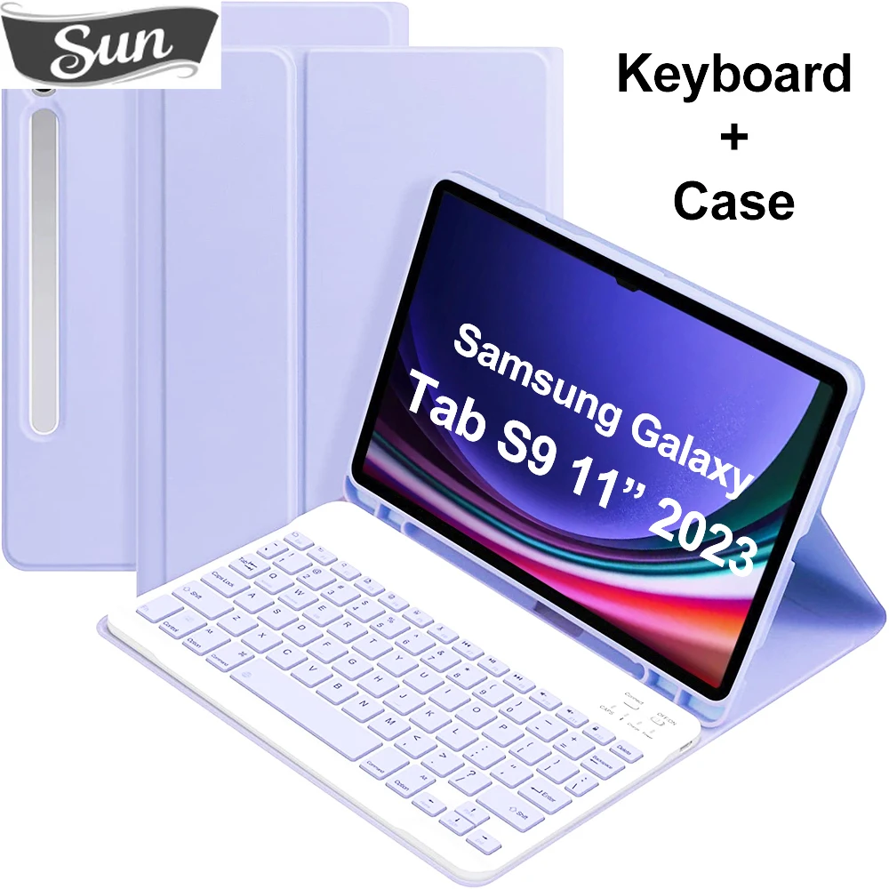 

For Galaxy Tab S9 11 Inch Case with Bluetooth Keyboard, Detachable Keyboard Cover for Samsung Tab S9 11" SM-X710/X716/X718 2023