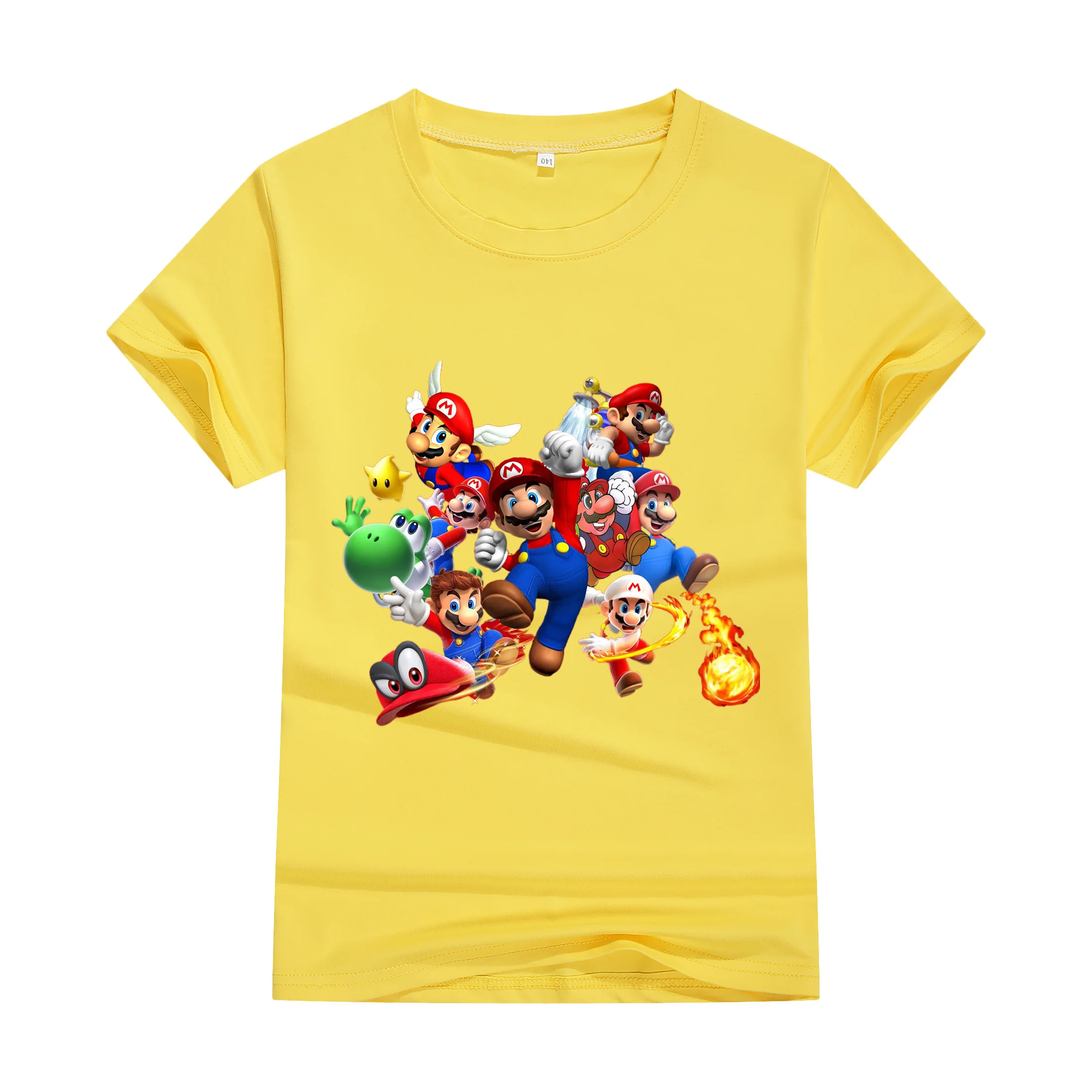تي شيرت للأطفال ماريو 2025 ملابس علوية صيفية للرجال Y2k برقبة دائرية ملابس الشارع ملابس لويس أنيمي مغامرة قطن كلاسيكي #1